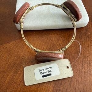 Wire Stone Bracelet in Burnt Sienna